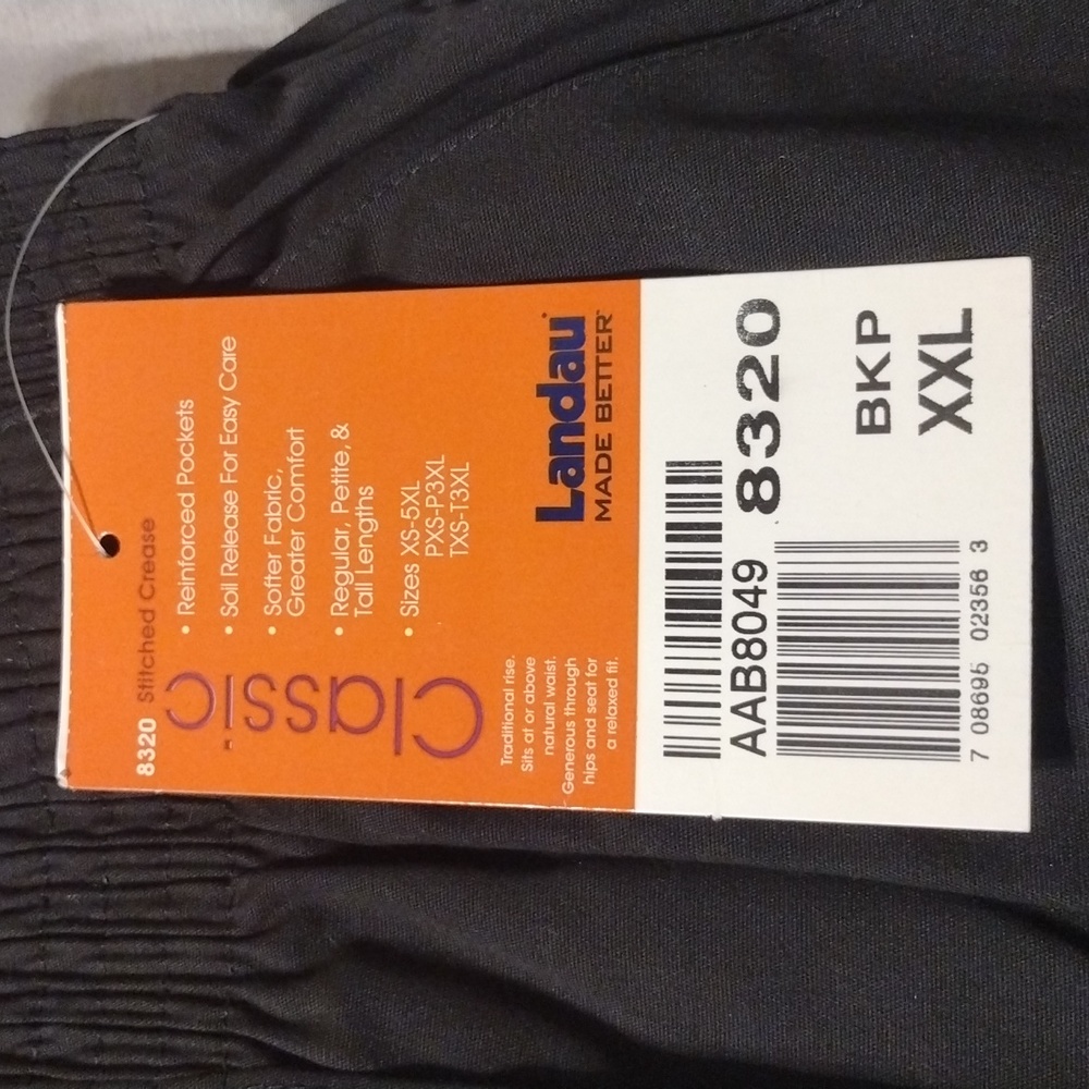 New Landau women's scrub pants two black pair size XXL - Picture 6 of 16
